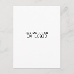 Carte Postale Erreur de syntaxe dans la logique Machine à écrire
