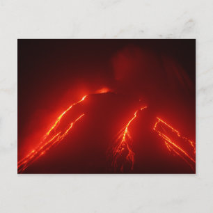 Carte Postale Éruption de nuit volcan Klyuchevskaya Sopka