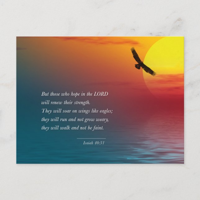Carte Postale Ésaïe 40:31 Verse Bible Seigneur Aigle flambant (Devant)
