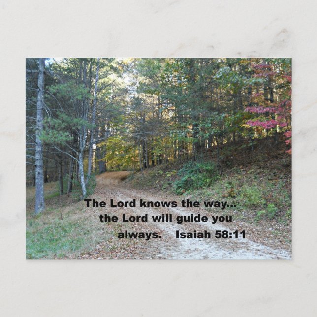 Carte Postale Ésaïe 58:11 Le Seigneur connaît le chemin... (Devant)