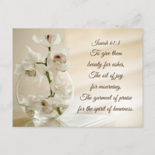Carte Postale Esaïe 61:3 Beauté pour Ashes Bible Verse Orchidée