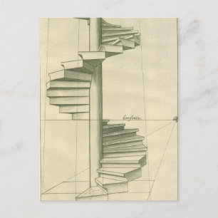 Carte Postale Escalier architectural vintage, escalier en colima
