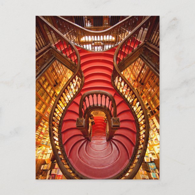 Carte Postale Escalier rouge orné, Portugal (Devant)
