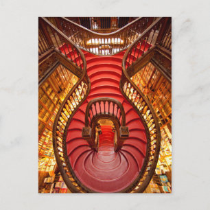 Carte Postale Escalier rouge orné, Portugal