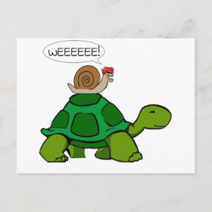 Carte Postale Escargot et tortue - Turbo Duo