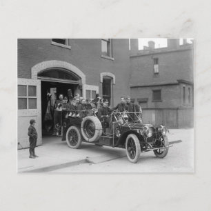 Carte Postale Escouade de pompiers Packard, 1911