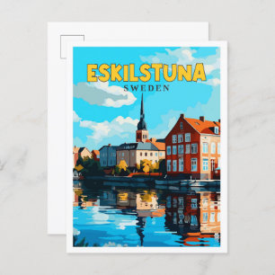 Carte Postale Eskilstuna Suède illustration de voyage vintage