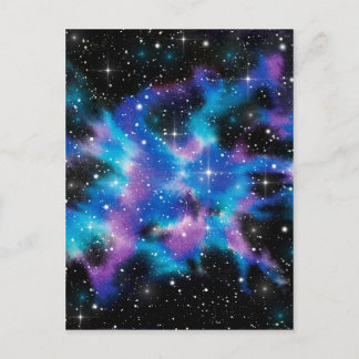 Carte Postale Espace Art aquarelle Galaxy