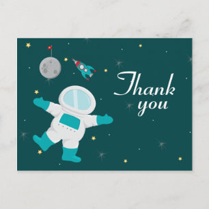 Carte Postale Espace extérieur astronaute anniversaire merci car