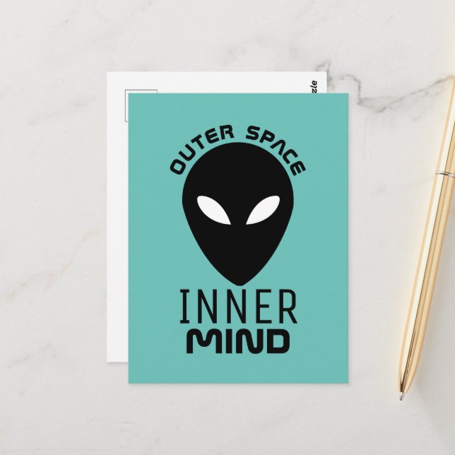 Carte Postale Espace Extérieur Inner Mind, Alien Extraterrestre (Devant/Arrière en situation)