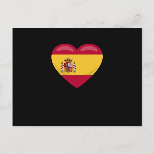 Carte Postale Espagne Amour Coeur Espagnol Drapeau Cadeau Footba (Devant)
