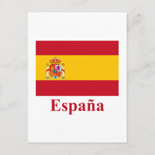 Carte Postale Espagne Drapeau avec nom en espagnol