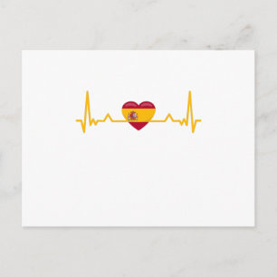 Carte Postale Espagne Drapeau Espagnol Heartbeat España Heart Do