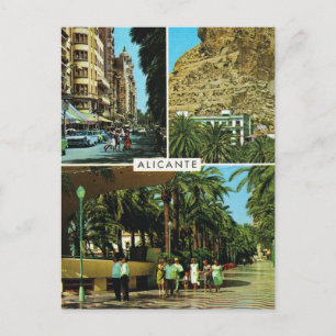 Carte Postale Espagne vintage, Alicante, multiview