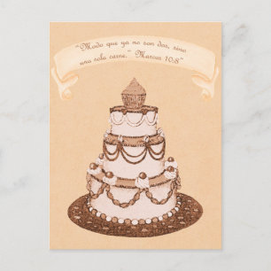 Carte Postale Espagnol Plus 2-1 Flesh~Écriture de gâteau Mariage