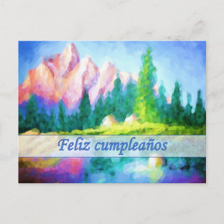 Carte postale espagnole Anniversaire Pink Mountain