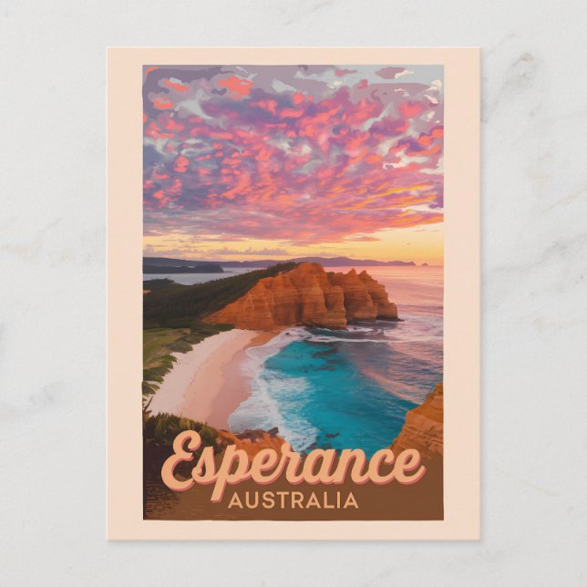Carte Postale Esperance Australie Illustration Voyage Art Retro (Devant)