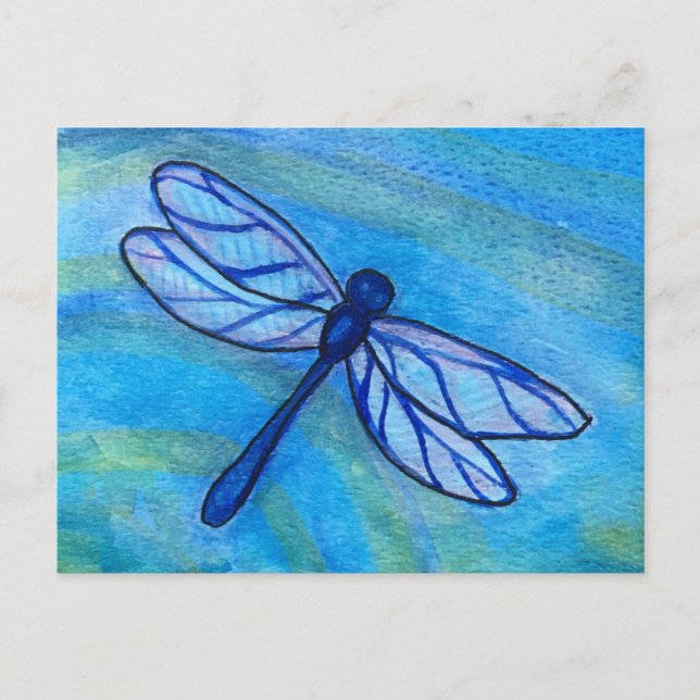 Carte Postale Espérance Blue Dragonfly Spirit Aquarelle (Devant)