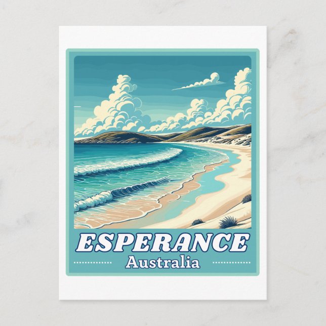 Carte Postale Esperance en Australie Occidentale Skyline Rétro (Devant)