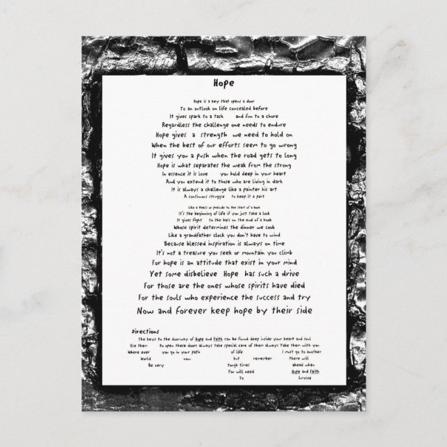 Carte Postale Espoir (Devant)