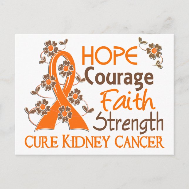 Carte Postale Espoir Courage Foi Force 3 Cancer du rein (Devant)