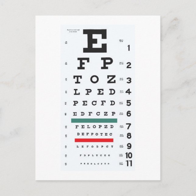 Carte Postale Espoir de vous voir bientôt : Eye Chart (Devant)