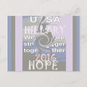 Carte Postale Espoir Hillary États-Unis Nous sommes plus forts e