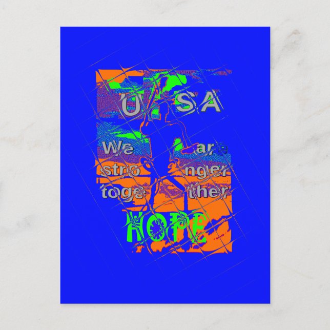 Carte Postale Espoir psychédélique des Etats-Unis : Art Blue Uni (Devant)