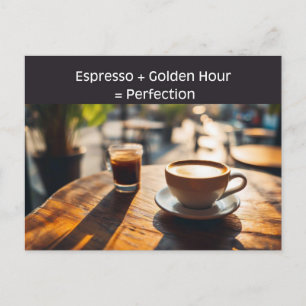 Carte Postale Espresso Golden Hour, Voyage Amateur de Café