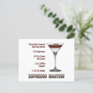 Carte Postale Espresso Martini Cocktail Recette Art