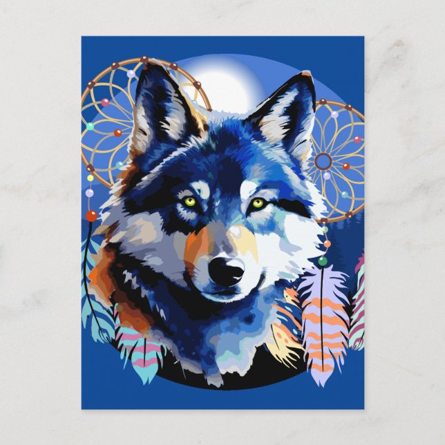 Carte Postale Esprit animal indigène Wolf (Devant)