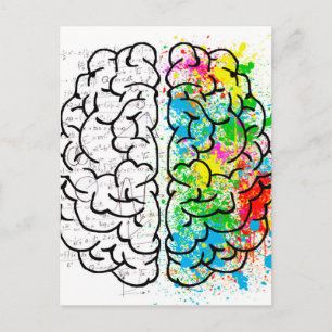 Carte Postale esprit cerveau psychologie idée coeurs