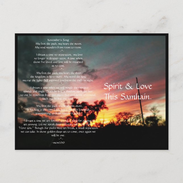 Carte Postale Esprit de Samhain (Devant)