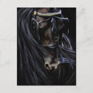 Carte Postale Esprit friésien - Peinture de cheval