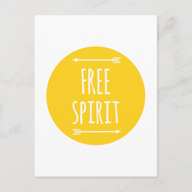 Carte Postale esprit libre, art des mots, design de texte (Devant)