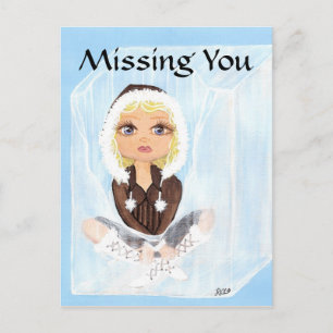 Carte Postale Esquimau dans la glace Cutie quantique Vous manque