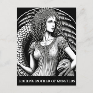 Carte Postale Esquisse Art Echidna la Mère des monstres