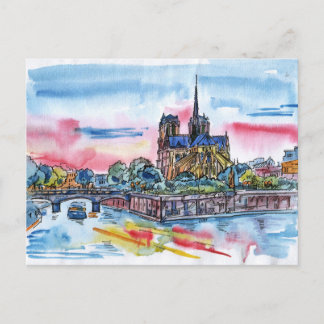 Carte postale esquisse de Paris