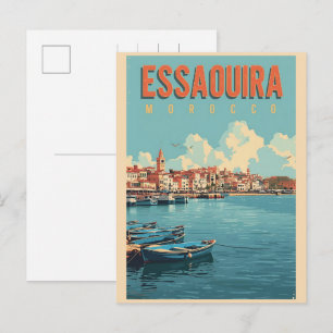 Carte Postale Essaouira ville médina vintage Maroc voyage