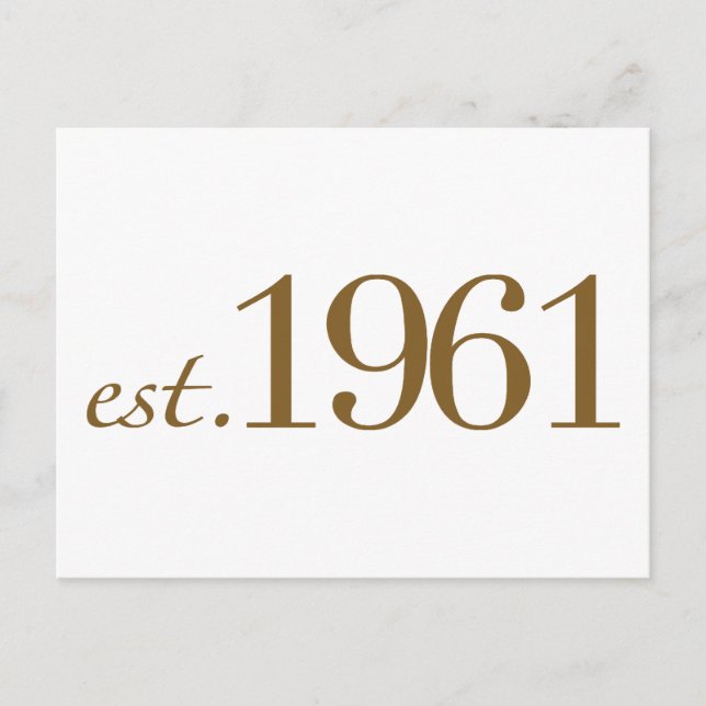 Carte Postale Est 1961 (année de naissance) (Devant)