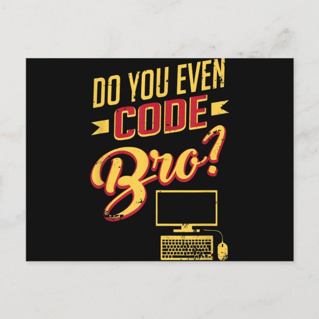 Carte Postale Est-Ce Que Vous Avez Même Code Bro Funny Software  (Devant)
