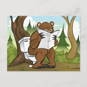 Carte Postale Est-ce qu'une merde d'ours dans la forêt
