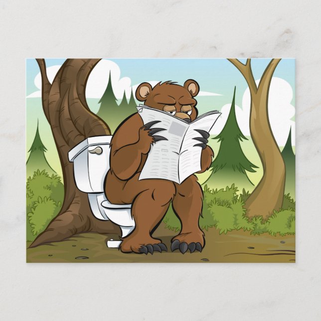 Carte Postale Est-ce qu'une merde d'ours dans la forêt (Devant)