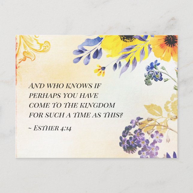 Carte Postale Ester 4:14 Venez au Royaume pour un tel temps (Devant)