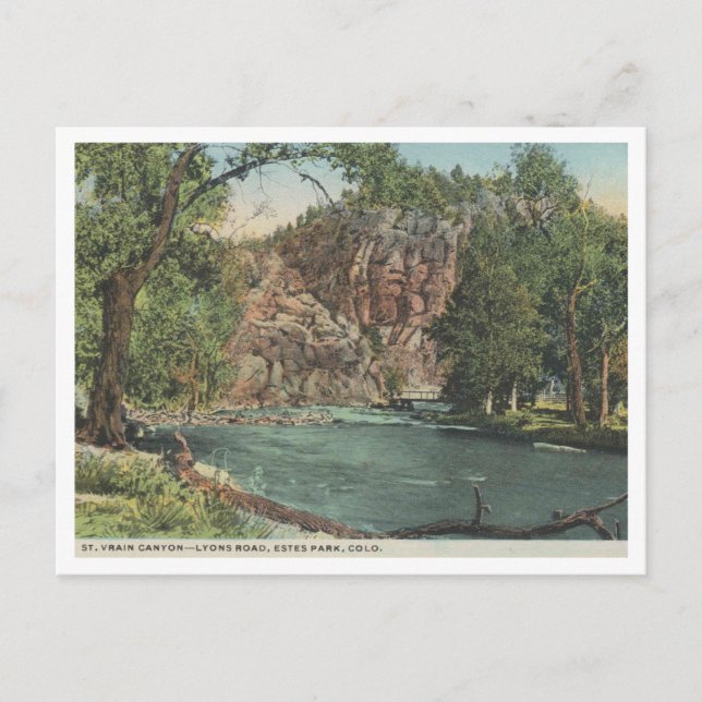 Carte Postale Estes Park, St Vrain Canyon, Vintage années 1920 (Devant)
