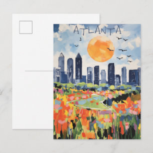 Carte Postale Esthétique de la ville de voyage Atlanta Géorgie É