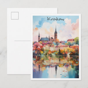 Carte Postale esthétique de voyage à Cracovie Pologne