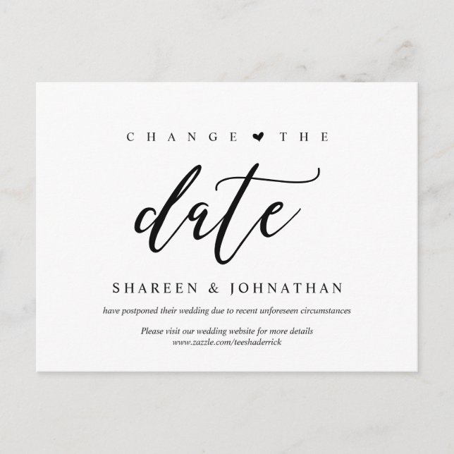 Carte Postale Esthétique moderne, Changement de date, Parti repo (Devant)