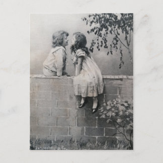Carte Postale Esthétique Young Romance Vintage noir et blanc