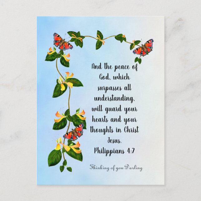 Carte Postale Et la paix de Dieu ... Phil 4:7 (Devant)